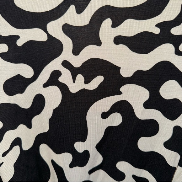 Diane Von Furstenberg Julian 100% Silk Jersey Wrap Dress Black and White - Picture 11 of 11